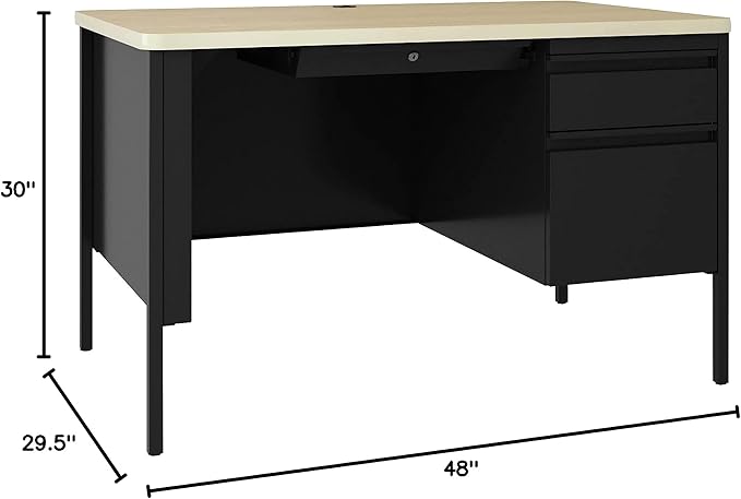 Lorell Fortress Series 48 Right Pedestal Desk - 48 x 29.5 x 30