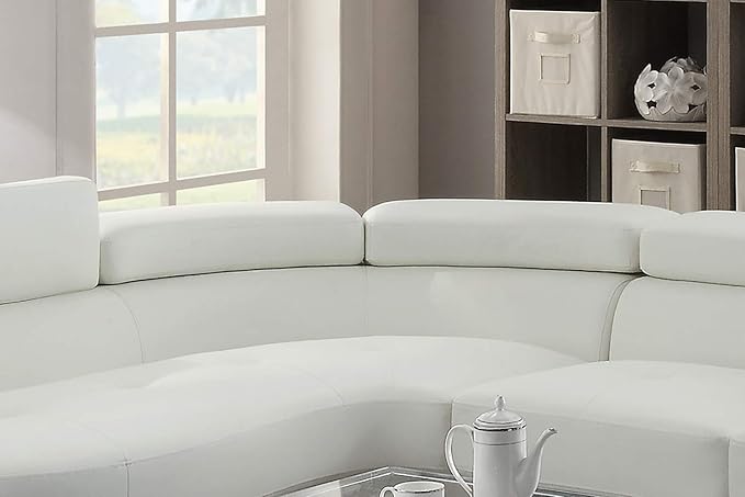 Poundex F6984 Bobkona Isidro Faux Leather sectional