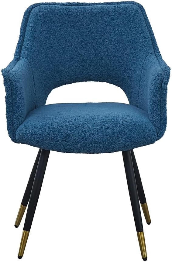 Set of 2 Blue Fabric Side Chair Living Room Bedroom Kitchen Vanity Chair 23 x 23 x 34