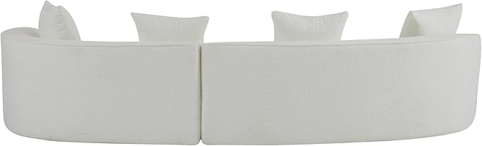 Christopher Knight Home Braebt 126 Modular Sofa with 4 Throw Pillows Curved 5-Seater Large Sofa Couches Comfy Upholstered Sectional Cloud Couch for Living Room Study No Assembly Required Beige
