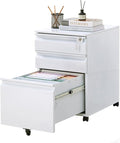 GarveeHome Filing Cabinets 3 Drawer Mobile File Cabinet with Lock &amp Anti-tip WheelUnder Desk Metal Filing Cabinets for Home Office Organizer Letters/Legal/A4 (Un-Assembled)