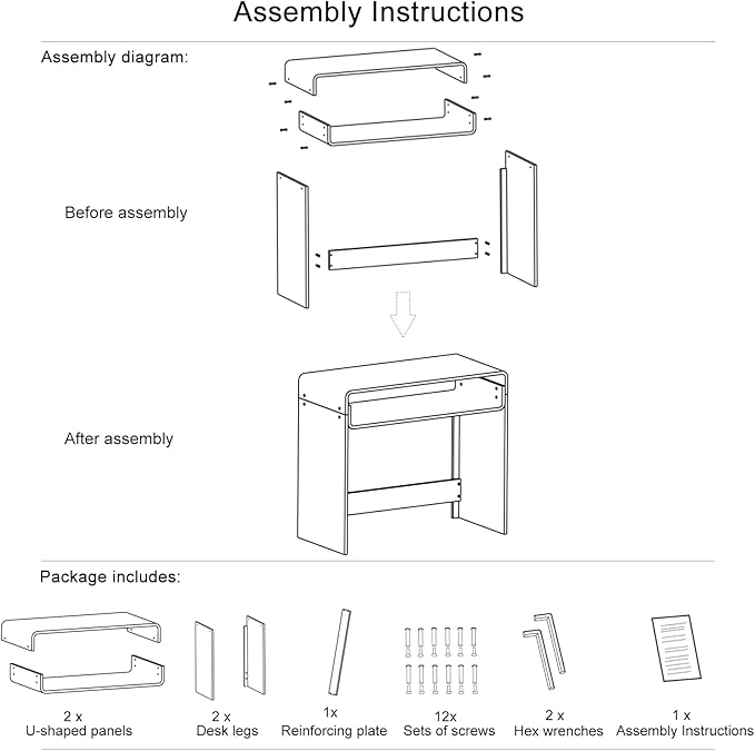 Acrylic Office Desk Modern Laptop Writing Study Table with Open Storage Transparent Console Entryway Table 33.5 L x 15.8 W x 29.5 H for Home Bedroom (Clear)