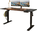 Electric Height Adjustable Standing Desk 63 x 30inches Height Adjustable Computer Desk Sit Stand Desk Home Office Desks with Splice Board