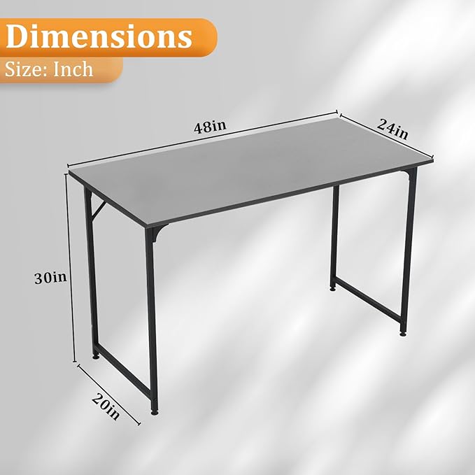 Computer Desk Gaming Desk for Home Office Study Student Writing Desk 48”W x 24”DBlack