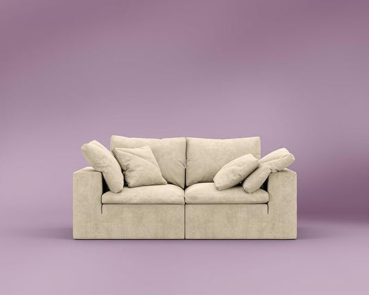 ROVE LAB R4 Loveseat Sofa – Cloud-Soft SmartFoam® Comfort – Modular No-Tool Setup – 100% Foam Structure – Hypoallergenic Spill-Resistant (Performance Weave Silicon Sand)