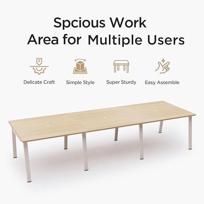 Modular Computer Office Desk Modern Style Small Study Writing Workstation Table for Home &amp Business 2 Person Extension