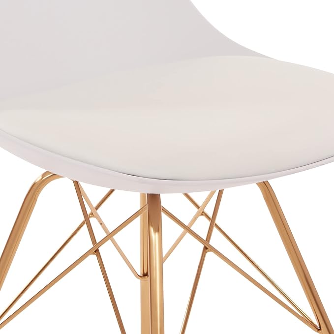 OSP Home Furnishings Oakley Mid-Century Modern Bucket Chair Faux LeatherWhite
