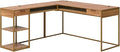 Sauder International Lux L-Shaped Desk Sindoori Mango Finish