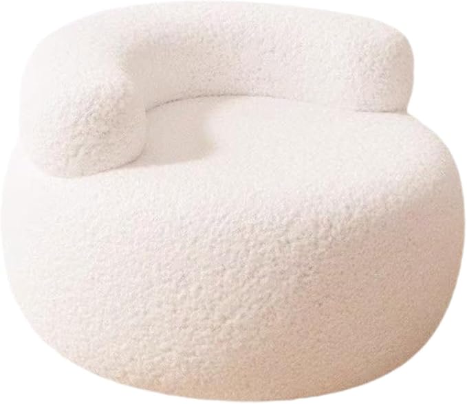 Footstool Lazy Sofa Mordern Seat Furniture Accent Chair Ottoman Floor Sofa for Living Room Office Entryway Playroom Bedroom White