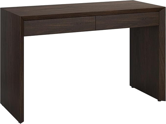 Henn&ampHart 48 Modern Rectangular Wooden Home Office Desk Computer Desk Writing Table with 2 Storage Drawers for Home Office Warm Brown