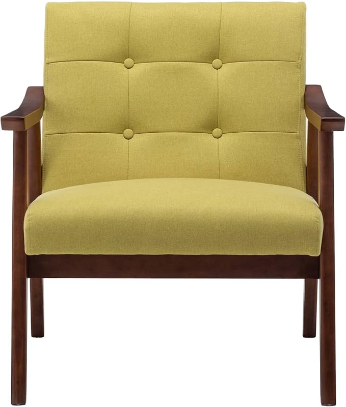Convenience Concepts Take a Seat Chairs Bumblebee Yellow Fabric/Espresso