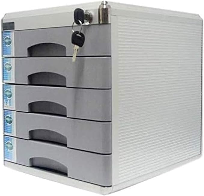 File Cabinet Drawer Organizer Lock Door Design Pull Out Upper Drawer Bookshelf Desktop Cabinet 300 * 360 * 305mm