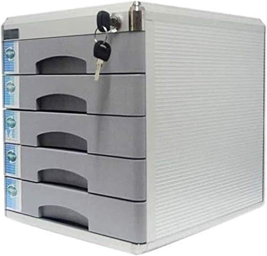File Cabinet Drawer Organizer Lock Door Design Pull Out Upper Drawer Bookshelf Desktop Cabinet 300 * 360 * 305mm
