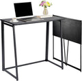 FurnitureR Folding Home Office Desk 31.5 Inches Foldable Table Space Saving Computer Study Desk Compact Writing Workstation for Small Space Black
