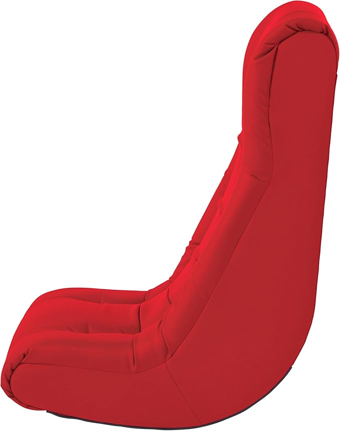 Factory Direct Partners Soft Tufted Floor Rocker - Cushioned Ground Chair for Kids Teens and Adults - Great for Reading Gaming Meditating TV - Red 10488-RD
