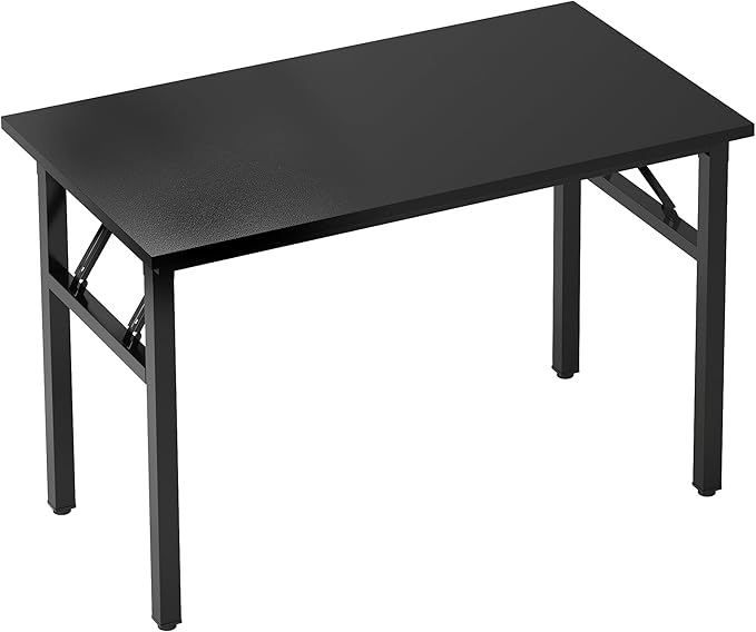 Folding Desk 39 inch No Assembly Folding Desks for Small Spaces Sturdy Foldable Computer Desk Functional Home Office Desks Study Writing Desk Office Table Workstation for Home Office Outdoor