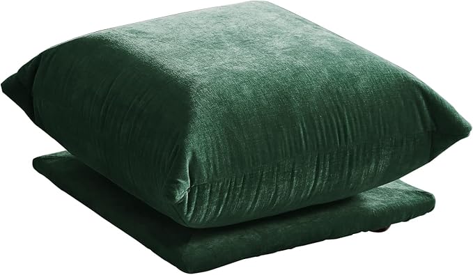 JACH Mid-Century Modern Ottoman Comfy Chenille Sofa Footrest Couch with Thick Cushion 26 Foot Stool Furniture for Small Spaces Living Room Bedroom Office Apartment Green