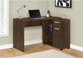 L-Shaped Computer Desk with Storage Drawers and Cabinet 46” Corner Desk for Home Office or Bedroom Walnut Wood-Look Laminate Finish Compact Workstation with Open Shelves