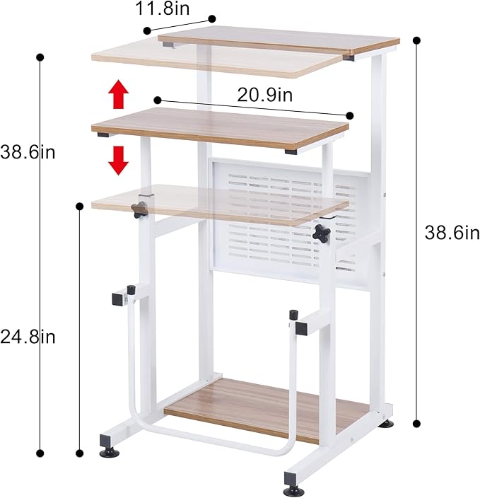 SDADI Adjustable-Height Standing Desk 2-Mode Modern Standing and Sitting Desk Light Grain