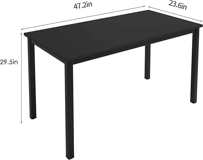 sogesfurniture 47.2 inches Office Desk Computer Desk Gaming Desk Computer Table Sturdy Writing Workstation for Home Office Black