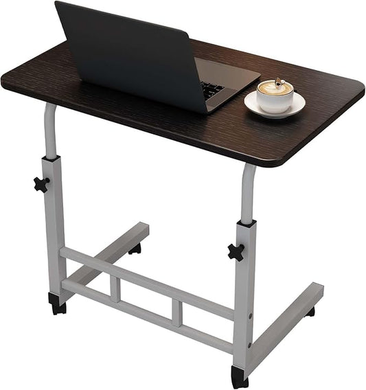 Garvee Standing Desk Adjustable Height Small Standing Desk with Wheels Mobile Portable Rolling Laptop PC Table Adjustable Height Computer Workstation for Home Office Study Bedroom Black