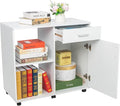Filing Cabinet Large Mobile Wooden Filing Cabinet 80X40X74Cm Left Frame Right File Cabinet for Home Office File Storage CabinetsWhiteOne Size