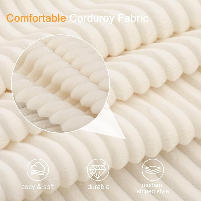 COMAX Convertible Sofa Bed Queen Folding Fold Out Couch Bed Floor Futon Couch Corduroy Sleeper Mattress with Back Pillows Boneless Sofa Comfy Lounge Loveseat for Living Room Bedroom Beige