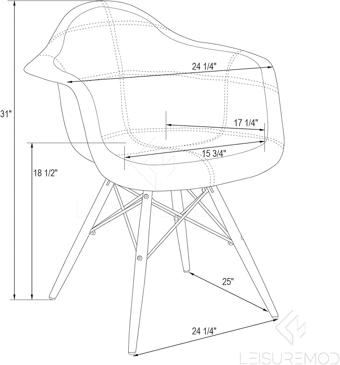 Eiffel Accent Chair - Modern Fabric Armchair Living Room Decor Stylish &amp Comfortable Seating