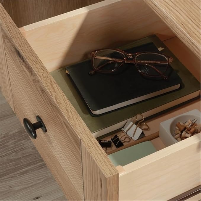 Sauder Miscellaneous Office Computer Desk with Drawers Timber Oak Finish