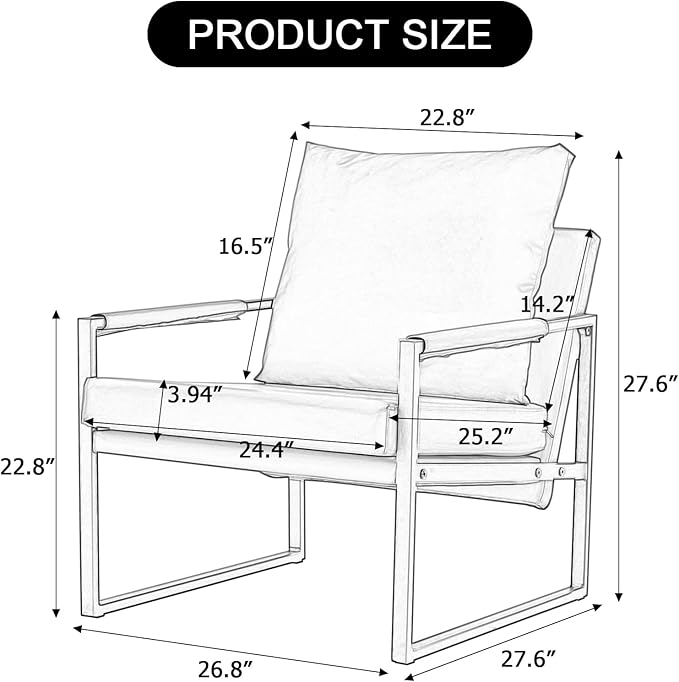 Upholstered Armchair Modern Accent PU Leather Chair Living Room Chairs with Golden Metal Legs and Soft Padded Sofa Chairs for Home Office/Bedroom/Dining Room Cyan