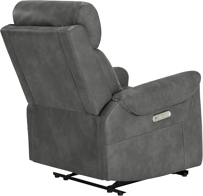 Leather Recliner Chair for Adults Wall Hugger RV Recliner with USB Charging Ports Electric Power Reclining Sofa for Living Room Home Theater Seating Bedroom