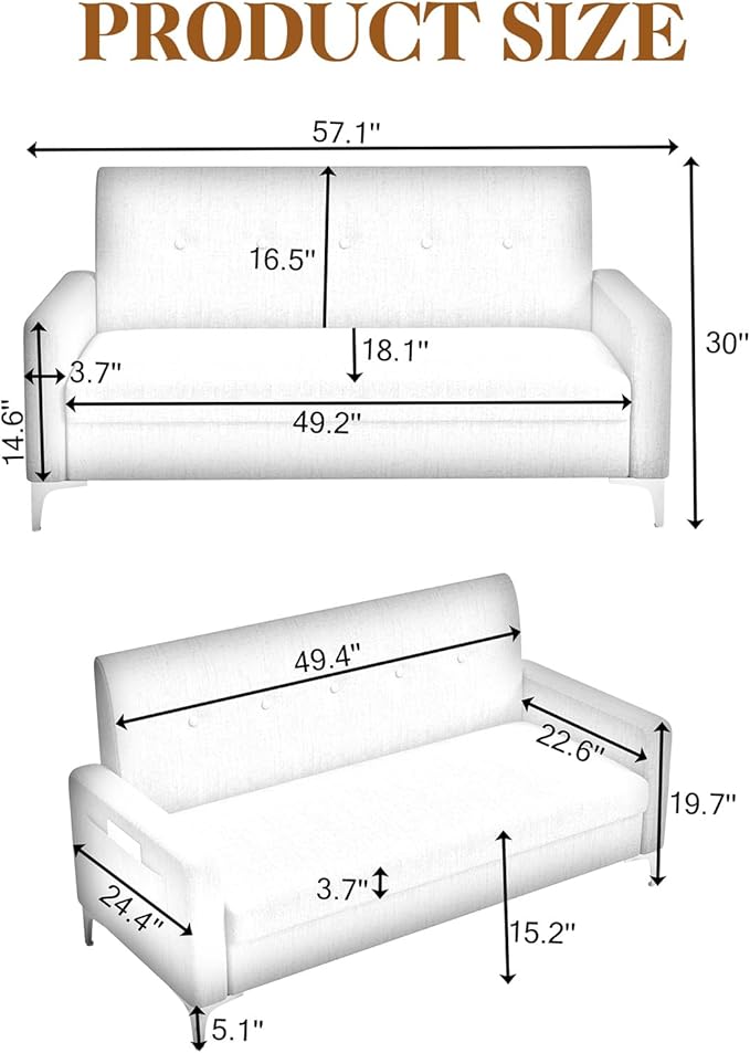 58'' Velvet Small Loveseat Sofa Couch with StorageSettee Bench Couches for Bedroom2-Seater Mini Sofa with Comfy CushionTiny Couch for Small SpaceEasy Assembly