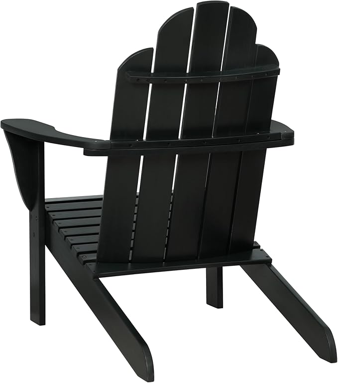 Linon Jayce Black Solid Wood Adirondack Two Piece Chair and Side Table Set