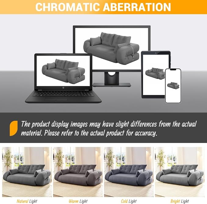 78.7 Folding Sofa Bed Queen Foldable Floor Futon Sofa Sleeper Convertible Boneless Mattress Loveseat Cloud Couch for Living Room Bedroom Lounge OfficeApartment and Small Spaces Grey Teddy