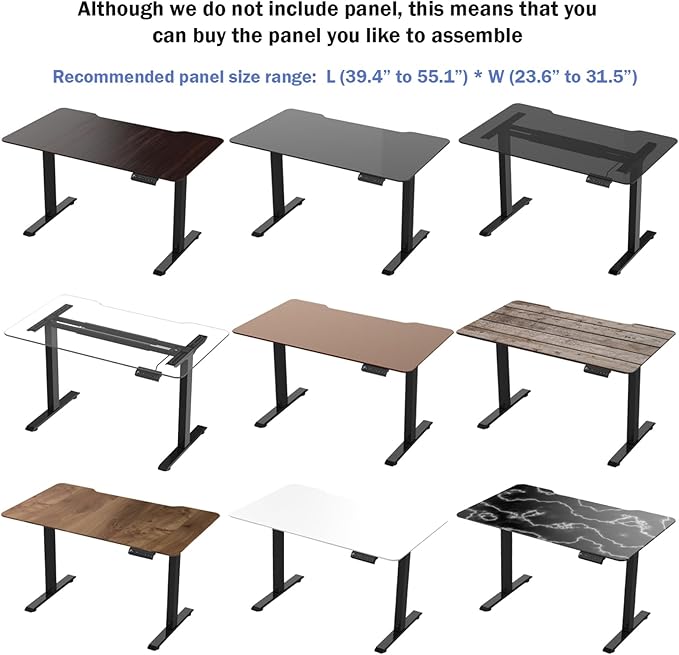 Electric Adjustable Standing Computer Desk Frame Standing Adjustable Desk Legs Standing Desk Base OnlySit Stand Desk Frame for Home and Office(Black)
