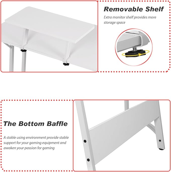 PayLessHere L Shaped Desk Corner Gaming Desk Computer Desk with Large Desktop Studying and Working and Gaming for Home and Work PlaceWhite