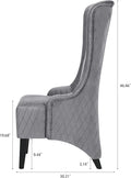 GDFStudio 23 Wide High Back Accent Chair Upholstered Wingback Chair Armless Design Modern Vintage High Back Chair with Soft Padded Seat and Wooden Legs for Living Room Bedroom Gray+Fabric