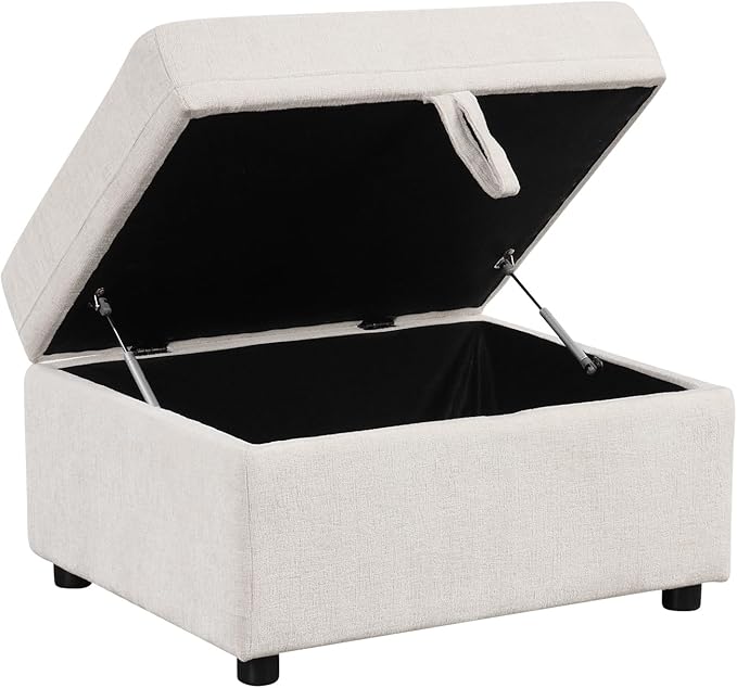 84.7 Sectional Sofa Convertible Pull-Out Sofa Bed with Movable Storage Ottoman and Dual Cup Holders Chenille Fabric Free-Combined Modular Couch for Living Room (Beige-3.27)