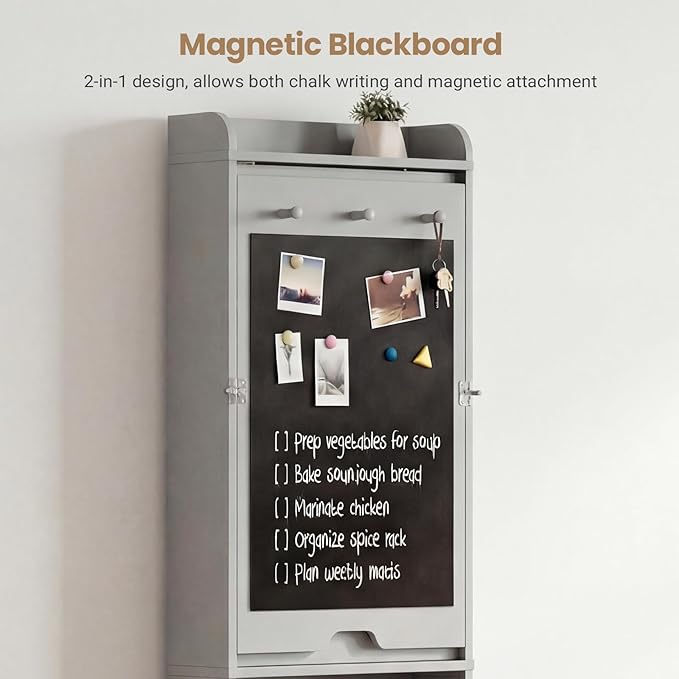 Wall Mounted Foldable Desk with LED and Corkboard Space-Saving Fold Out Convertible Writing Table with Shelves &amp Magnetic Blackboard Floating Murphy Desk Workstation for Home Office Dorm (Gray)