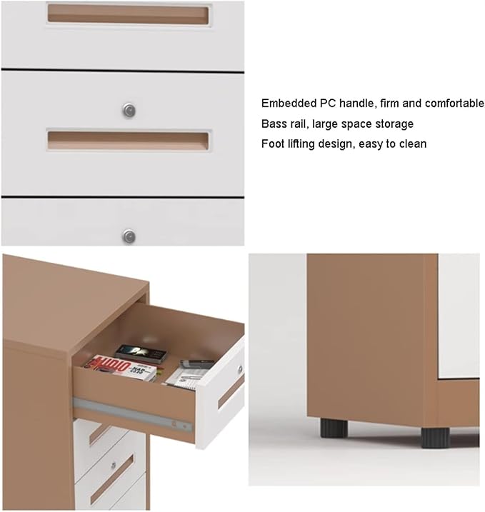 File Cabinet 5 Drawer File Cabinet Vertical Filing Cabinet Organizer File Cabinet with Lock Under Desk Storage(Color:Black)
