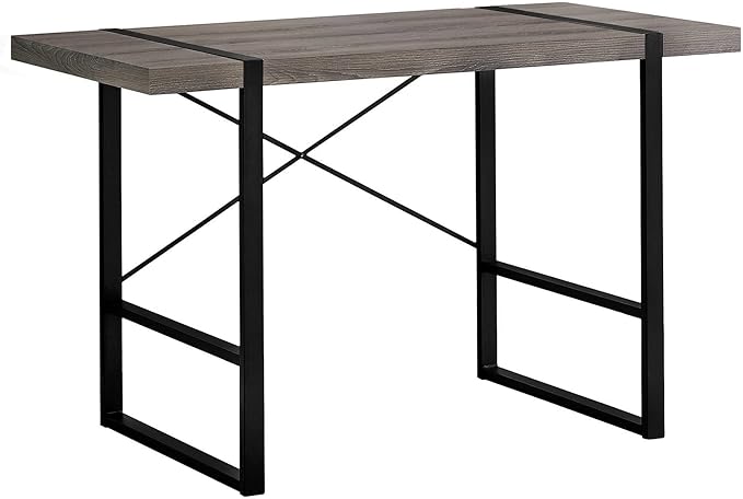 Computer Desk Home Office Laptop 48 l Work Brown Laminate Black Metal Contemporary Modern TA944
