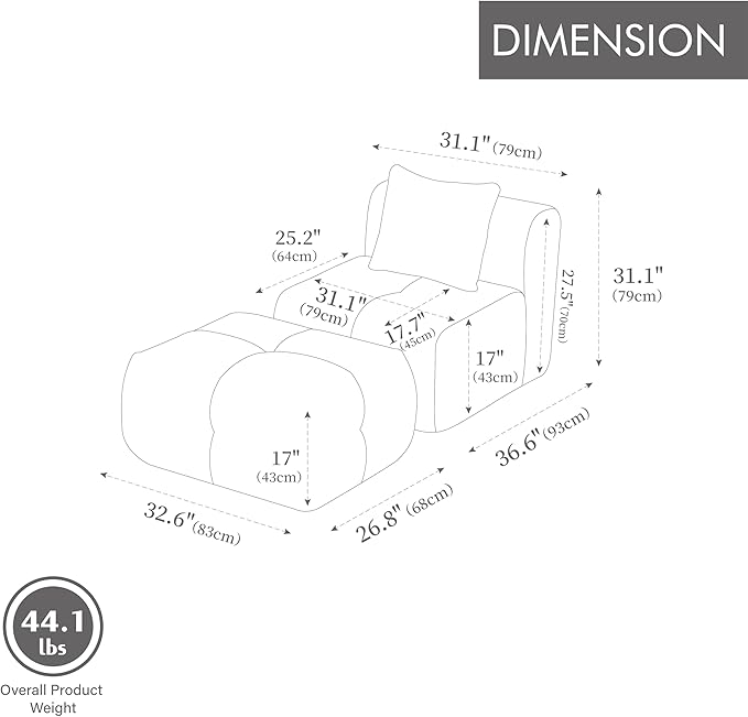 Folding Sofa Bed Convertible Floor Sleeper Chair Comfy Futon Floor Couch 2 in 1 Pull Out Single Boneless Sofa for Living Room Bedroom Removable Ottoman No AssembleTaupe