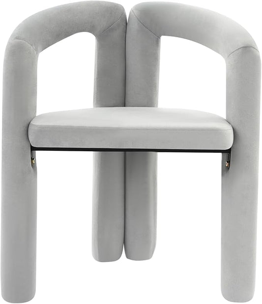 LOYALHEARTDY Gray Vanity Chair Small Accent Chairs Bedroom Chair with Soft Cushion 17.7 Inch Modern Desk Chairs No Wheels Makeup Stool for Dressing Table Salon Dormitory Living Room