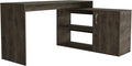 L-Shaped Desk Office Dark Brown