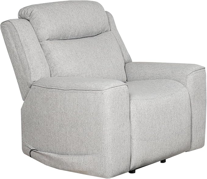 AC Pacific Amelia Upholstered Recliner Chair with Plush Comfort Adjustable Inclining Feature Sleek Design for Stylish Relaxation Living Room Furniture for Modern Homes White