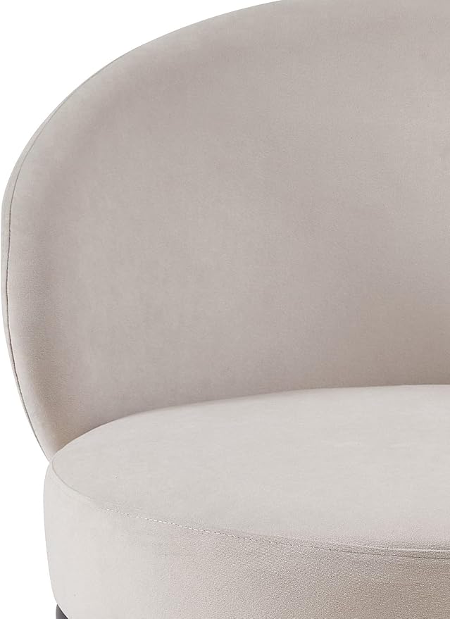 Modern Velvet Accent Chair with Channel Back Design Black Metal Legs and Soft Upholstery Comfortable Seating for Living Room Bedroom or Office Beige