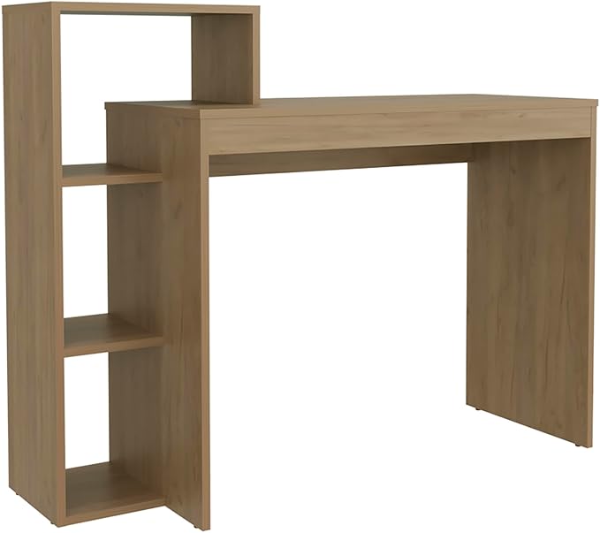 43 Wide Four Shelves Writting Desk Home Office Living Room Gamer Desk Natural Oak