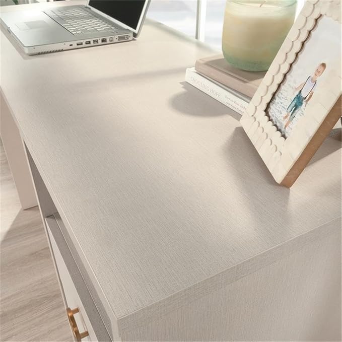 Sauder Grand Coast Engineered Wood Desk in Dove Linen/Off White Finish