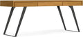 SIMPLIHOME Lowry Desk - 72 Inch Wide Solid Oak Veneer and Metal Writing Desk in Oak Modern Industrial Home Office Computer Table for Workspace with 2 Deep Drawers and Flip-Down Keyboard Tray