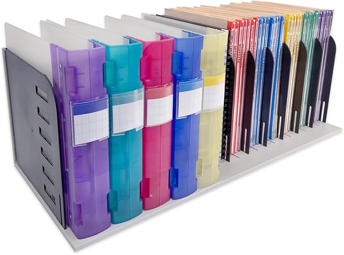 Ultimate Office TierDrop Desktop Organizer – 8 Slot Vertical File Organizer with Adjustable Dividers